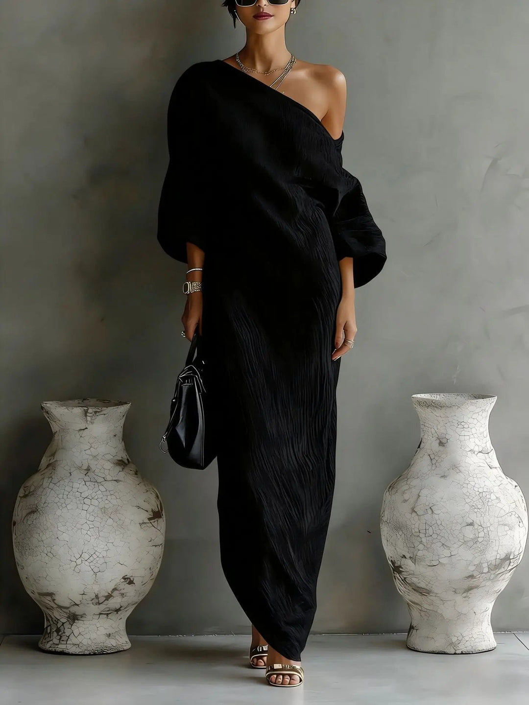 Women's Linen One Shoulder Dress | Asymmetric Hem Lifestyle