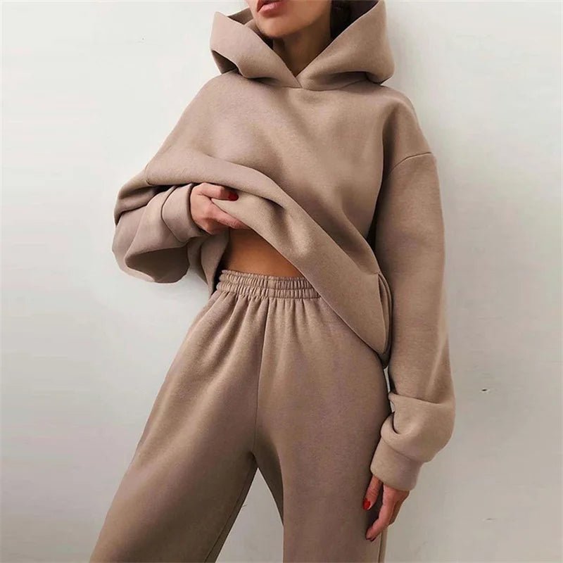 Women's Oversized Tracksuit Set | Cropped Hoodie Relaxed Fit Hero