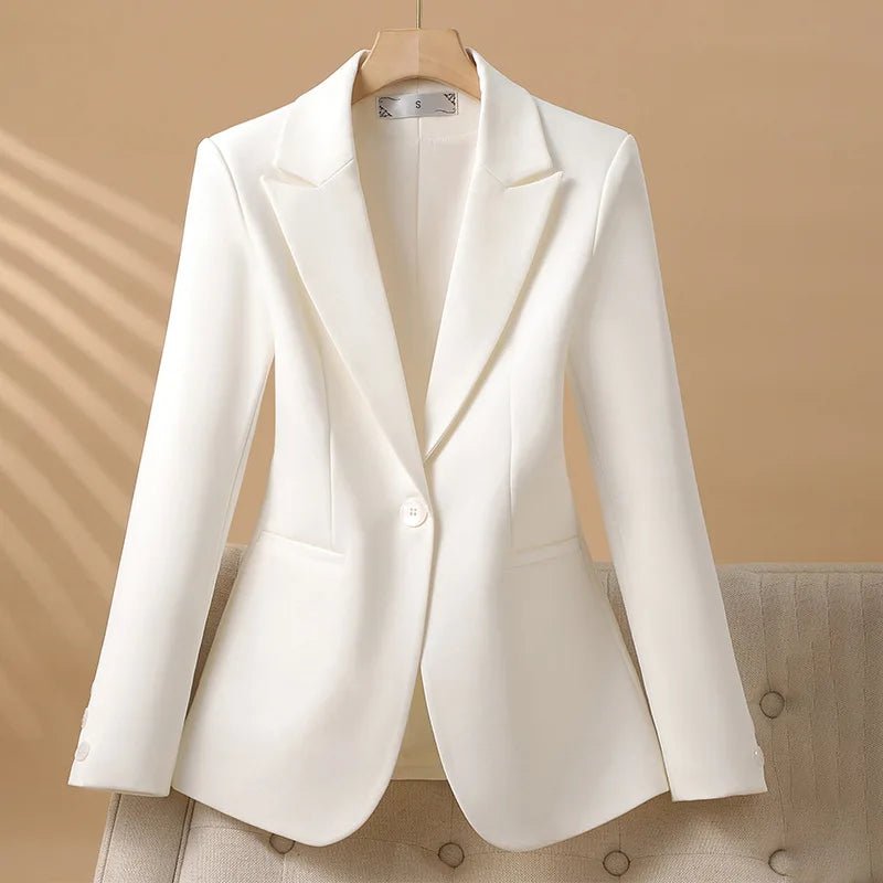 Women's Peplum One-Button Blazer | Contoured Seam Tailored Fit Detail