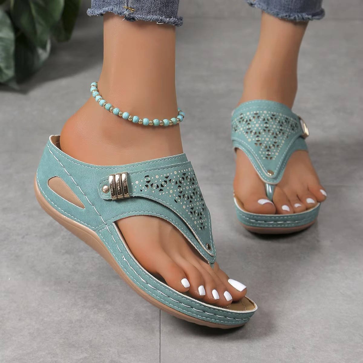 Women's Perforated Orthopedic Walking Sandals | Arch Support Hero