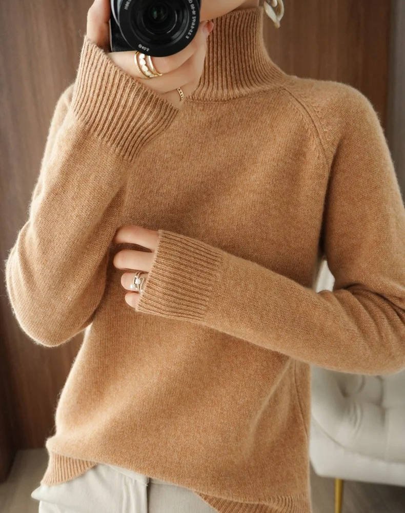 Women's Raglan Sleeve Turtleneck Sweater | Relaxed Knit Lifestyle