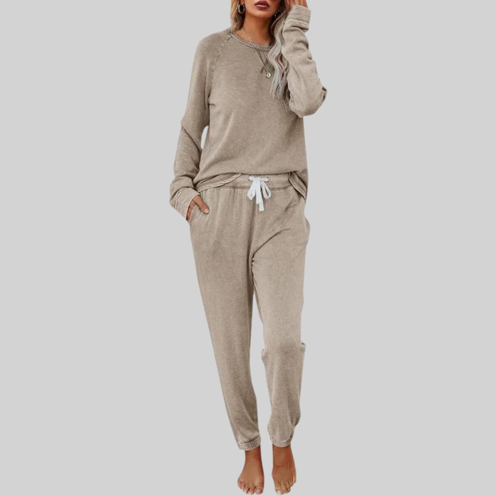 Women's Relaxed Fit Joggers Set | Raglan Sleeve Loungewear Hero