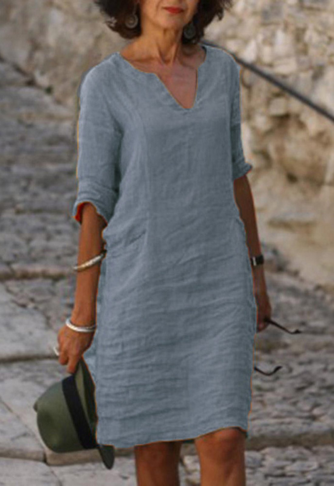 Women's Sleek V-Neck Dress | Smoothing Silhouette Fit Alternate