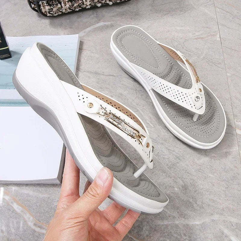 Women's Softly Padded Orthopedic Sandals | Rhinestone Bar Hero