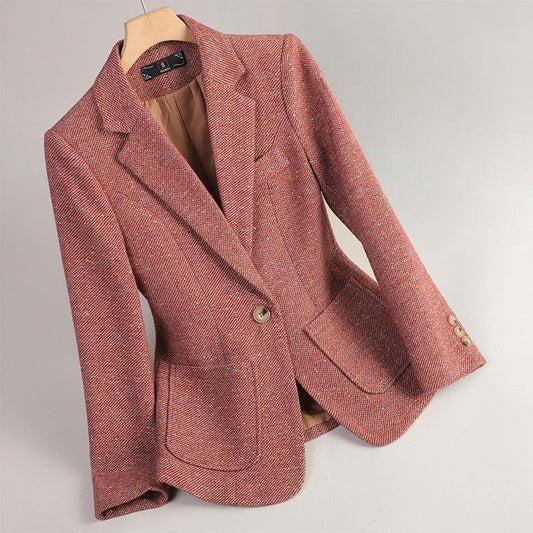 Women's Speckled Wool Blazer | Patch Pocket Tailored Fit Hero