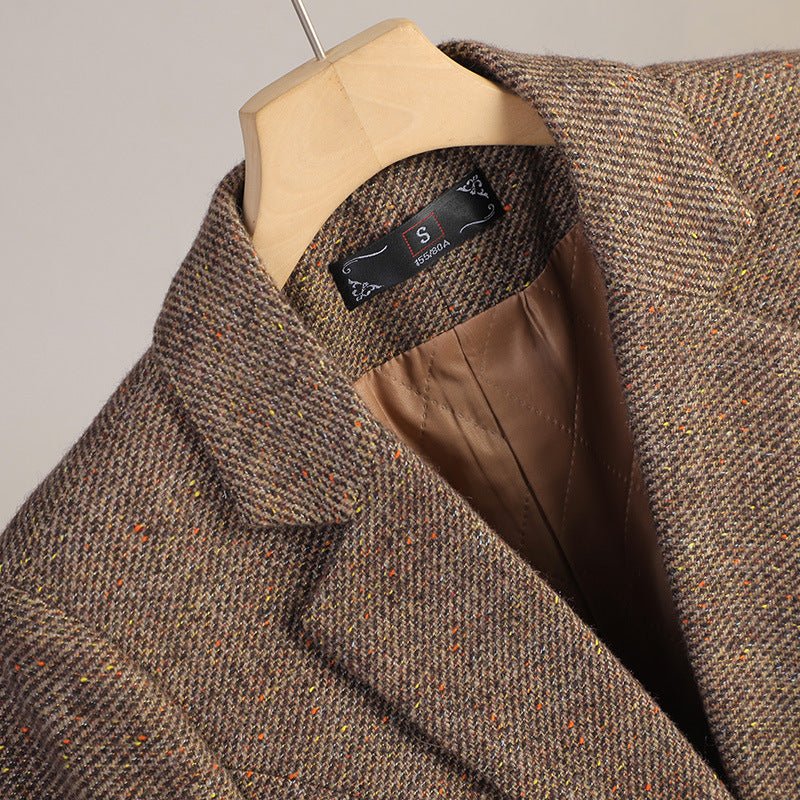 Women's Speckled Wool Blazer | Patch Pocket Tailored Fit Side