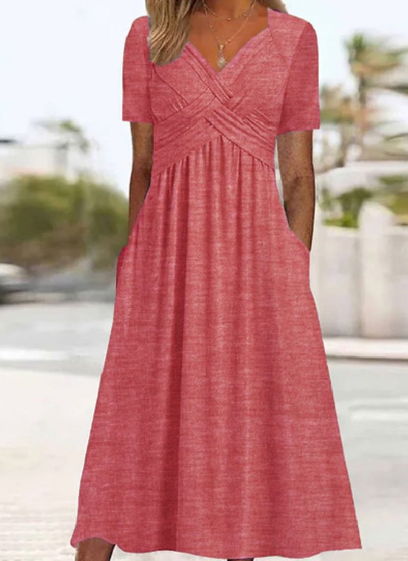 Women's Stylish Crossover Wrap Dress | Flattering Fit Back