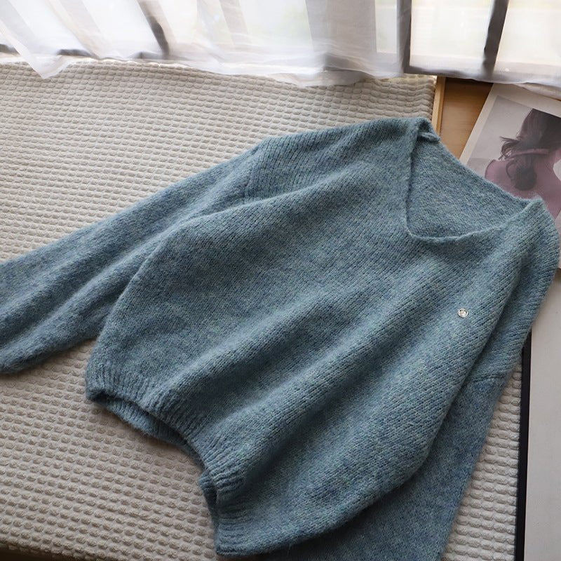 Women's V-Neck Softness Sweater | Boxy Fit Knit Alternate