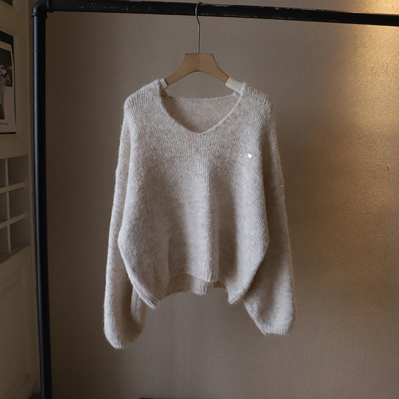 Women's V-Neck Softness Sweater | Boxy Fit Knit Lifestyle