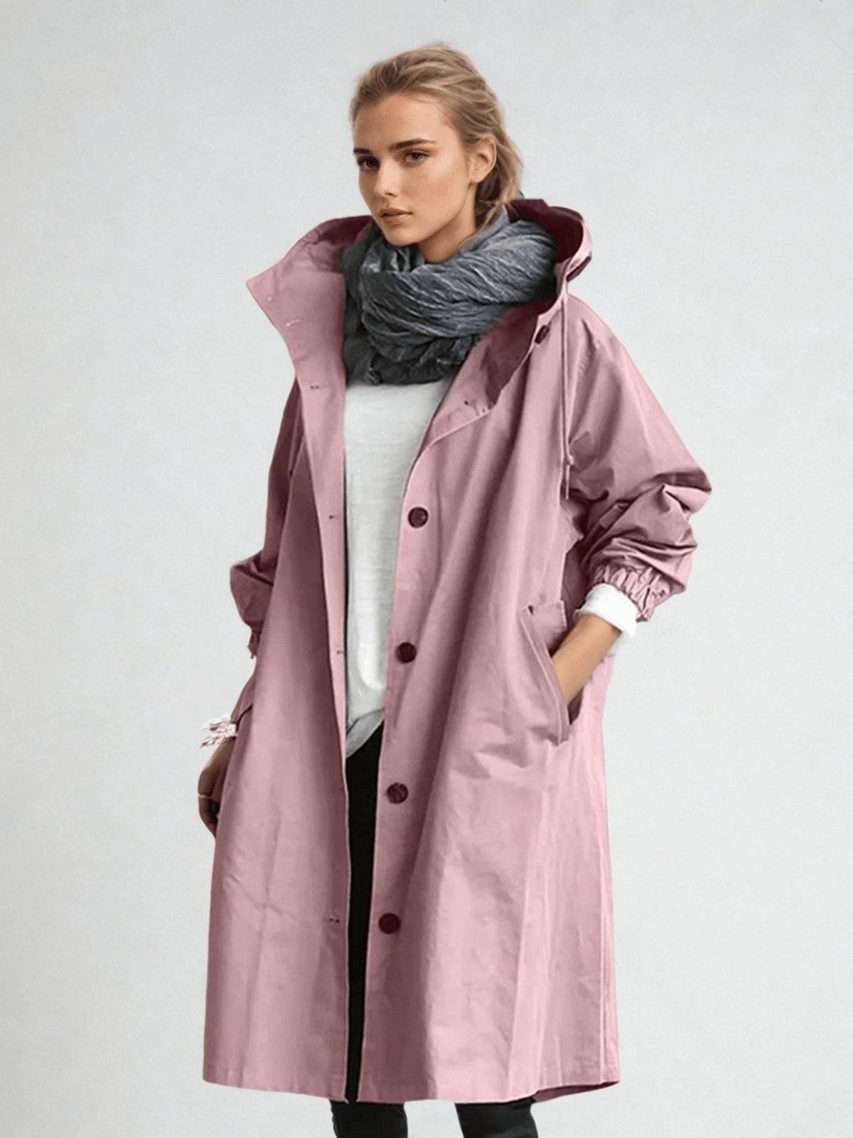 Women's Water-Repellent Trench Coat | Asymmetric Hem Angle