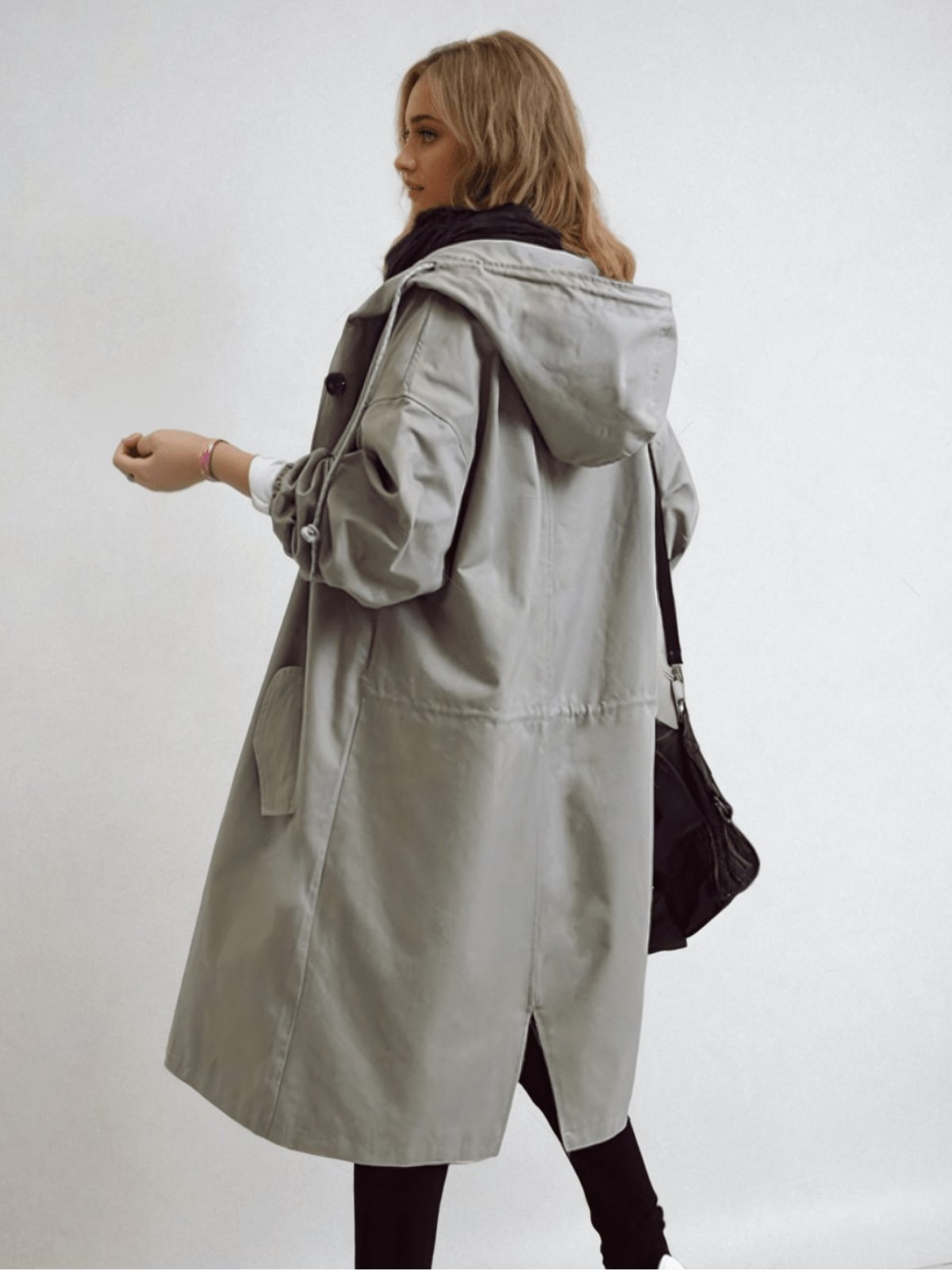 Women's Water-Repellent Trench Coat | Asymmetric Hem Front