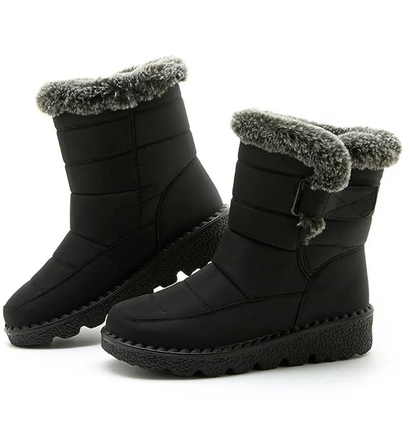 Women's Waterproof Insulated Snow Boots | Fur Cuff Winter Side