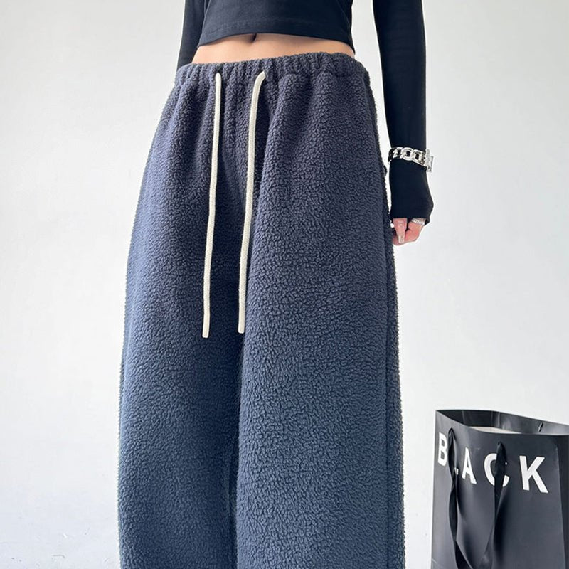 Women's Wide Leg Sweatpants | Oversized Fleece Lounge Detail