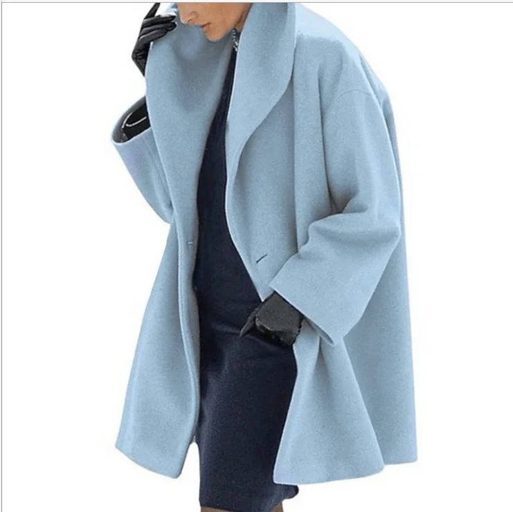Women's Wool Blend Cocoon Coat | Draped Lapel Wrap Hero