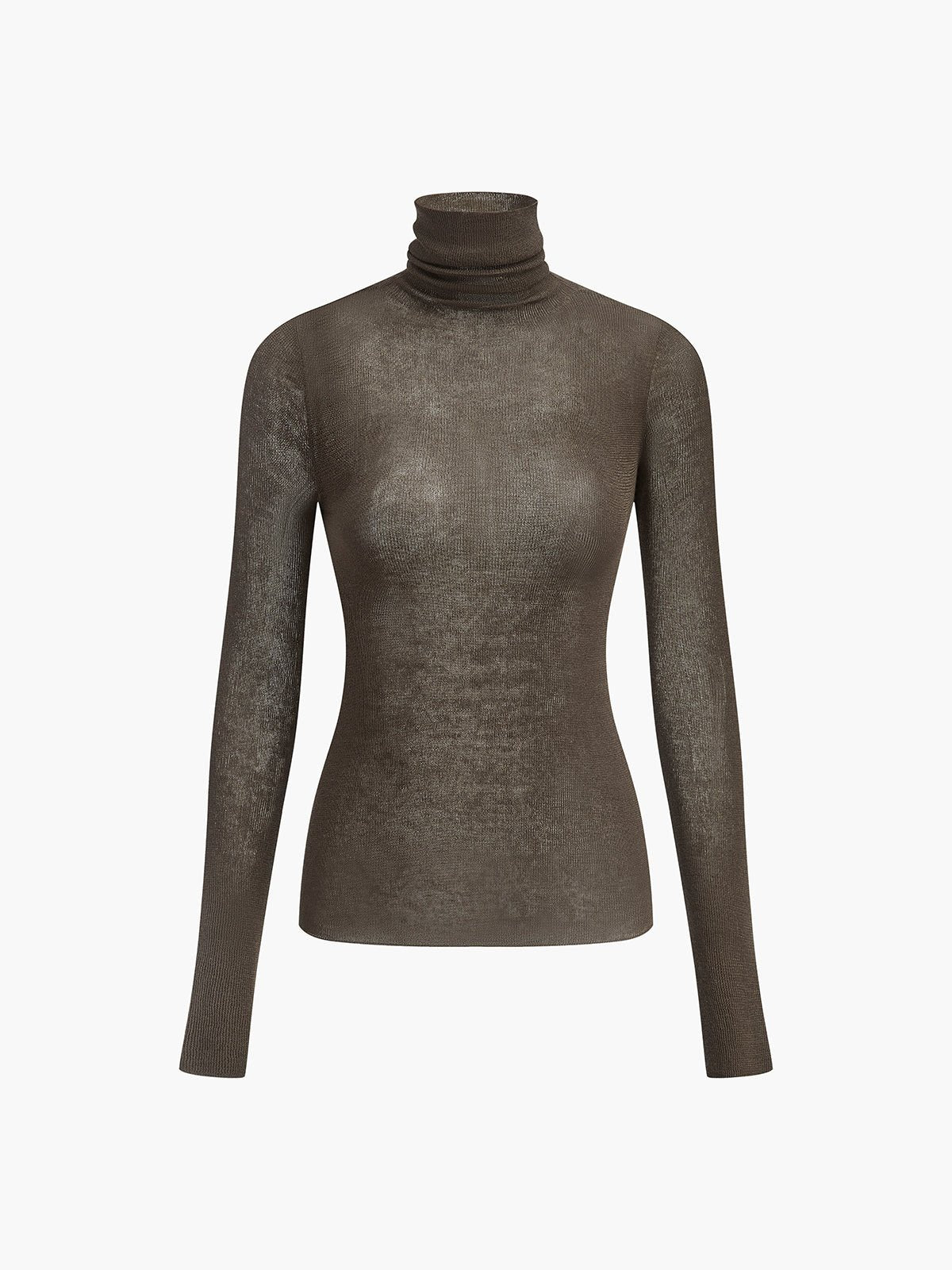 Women's Wool-Blend Turtleneck Sheer Sweater View 11